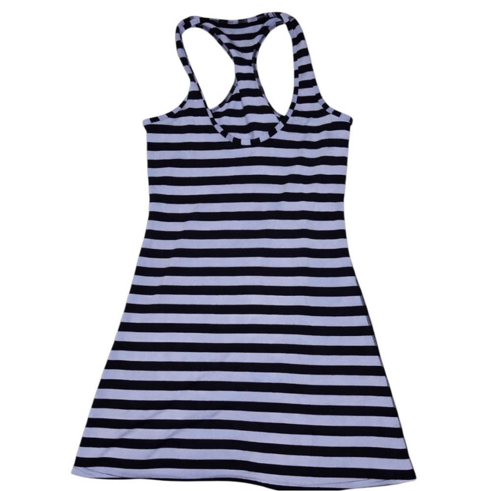 Lululemon Striped Racerback Tank top Blue Black Size Small Athletic Bodycon - Picture 2 of 5